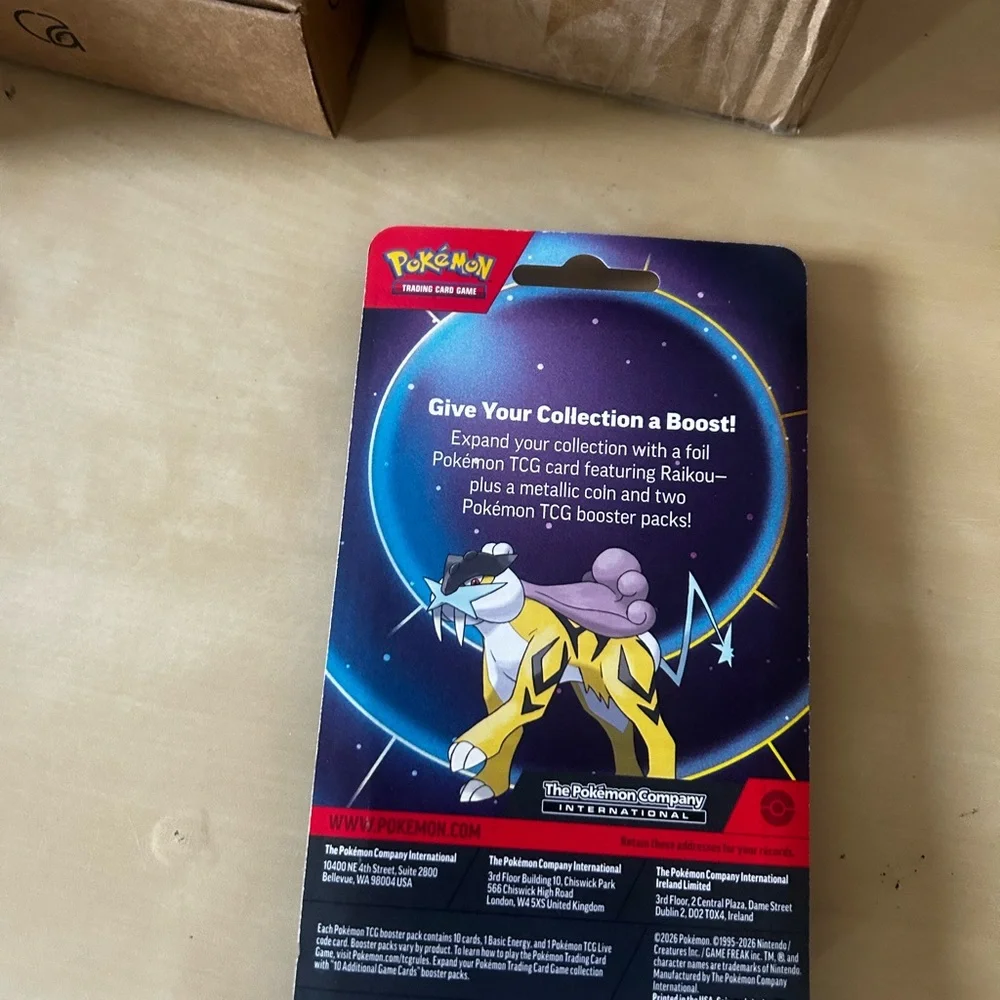 Pokémon Trading‎ Card Game Raikou Booster Pack with Metal Coin - Yellow